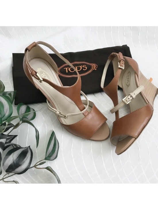 Tod's Shoes - Tod's Leather Wedge Sandals